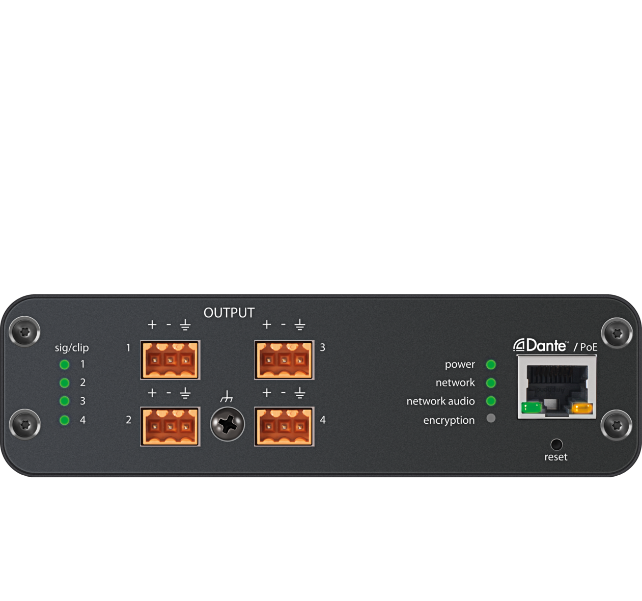 Shure ANI4OUT Dante Audio Network Interface 4x Block