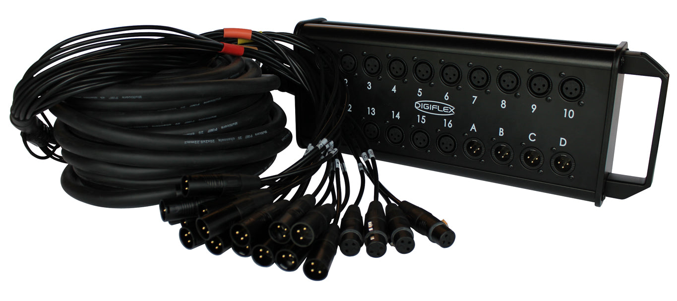 Digiflex HE16-4X-100 XLR Snake - 16 Sends / 4 Returns - 100 Feet