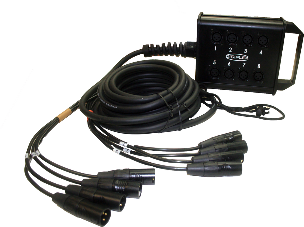 Digiflex HE8-0-25 XLR Snake - 8 Sends / No Returns - 25 Feet