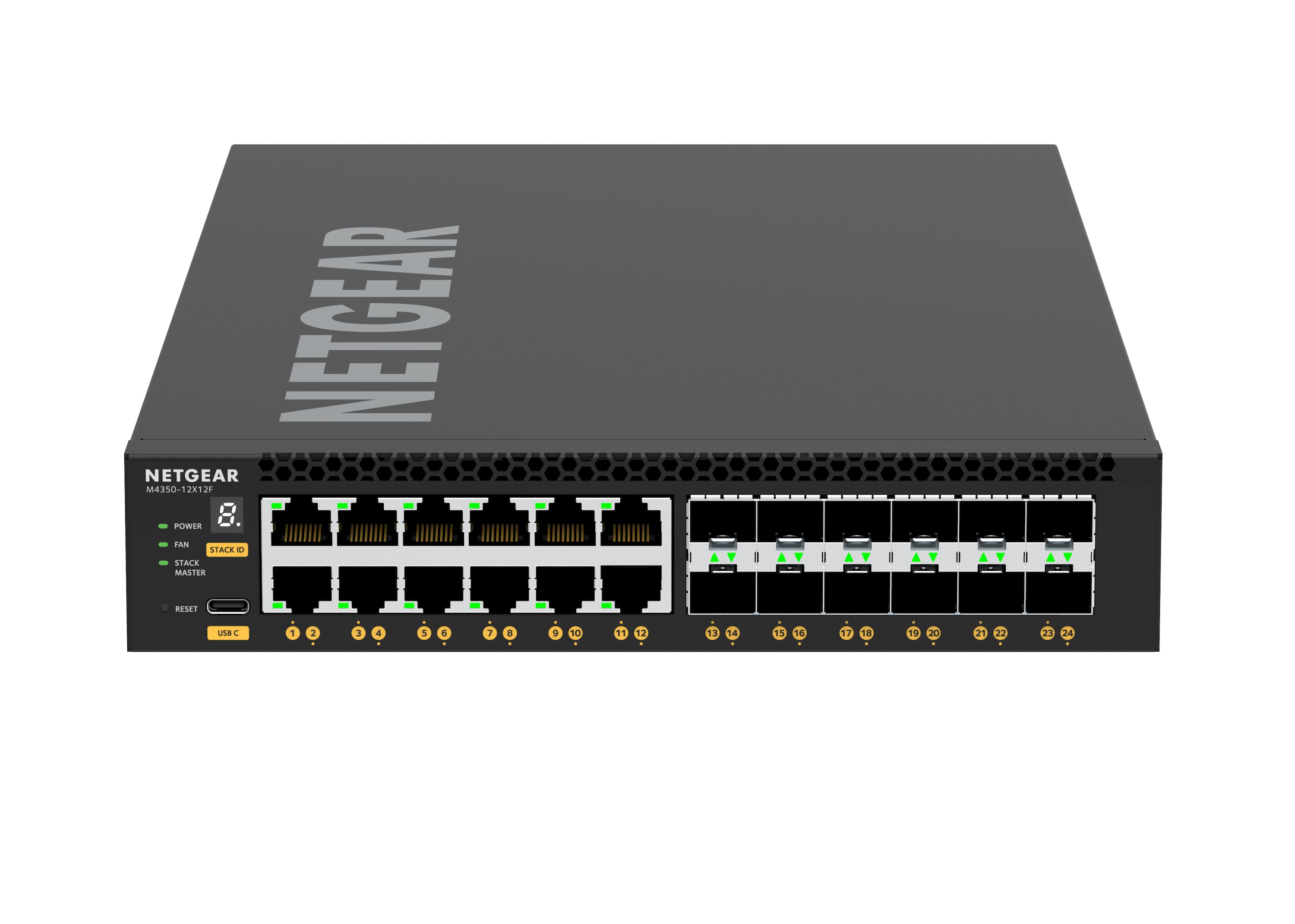 Netgear M4350-12x12F 24 Port 10Gb Multi-Gig Managed AV Switch w/SFP+