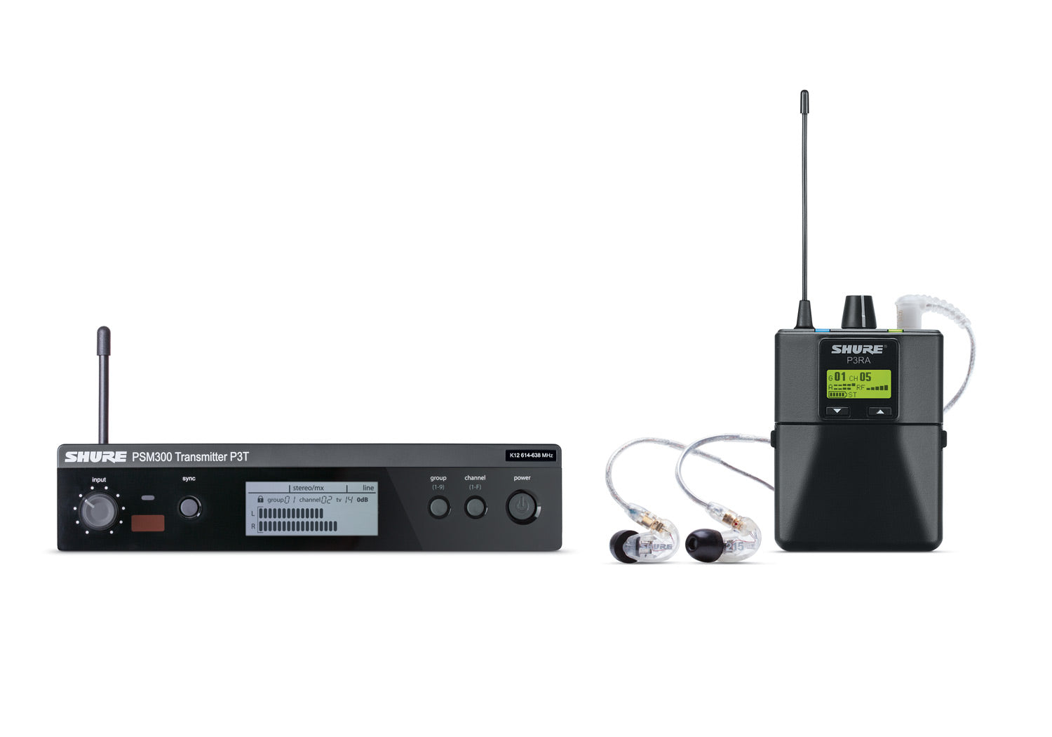 Shure P3TRA215CL Personal Monitor Wireless IEM w/ SE215 (Freq: G20)