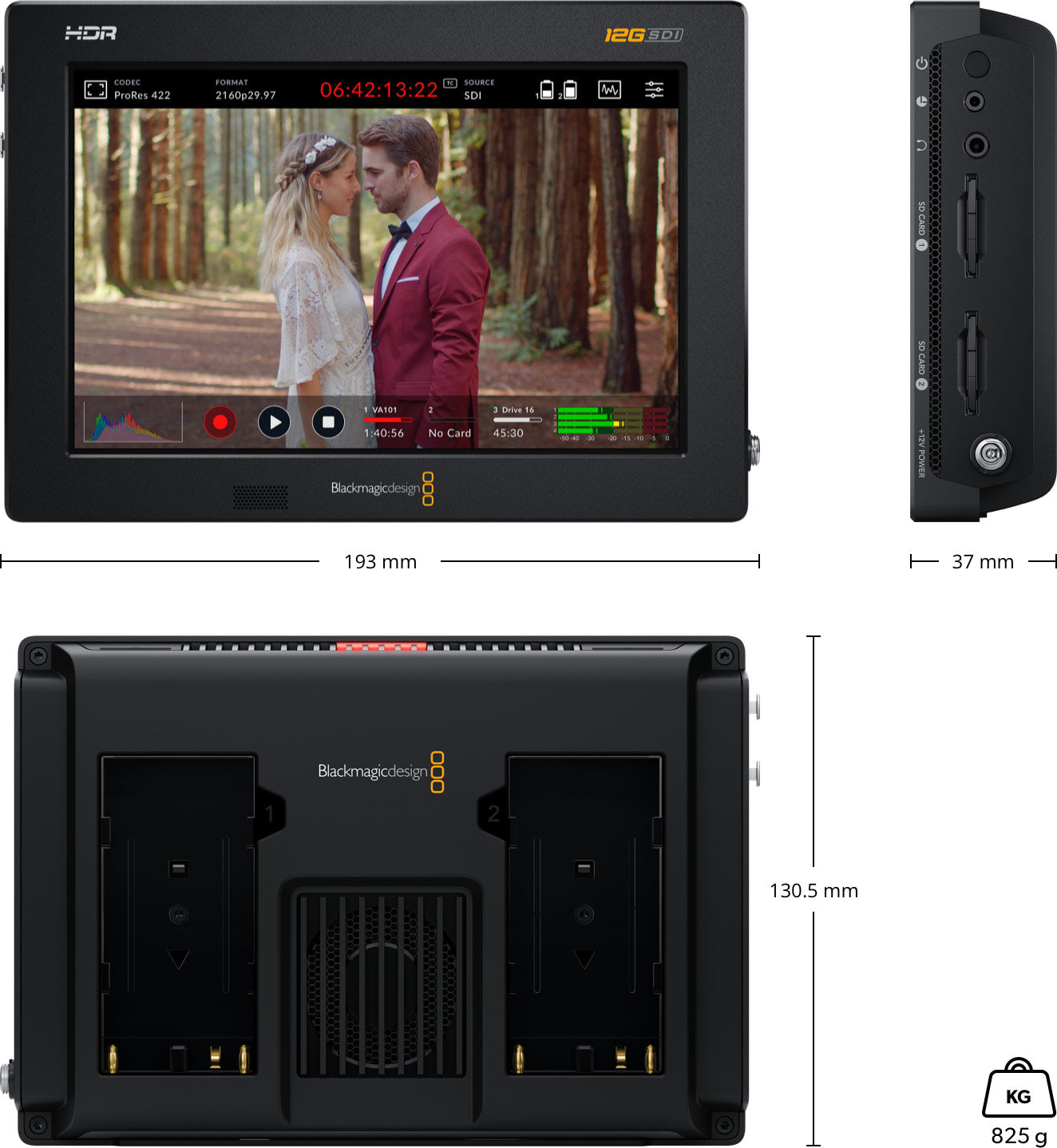 Blackmagic Design Video Assist 12G HDR Monitor / Recorder - 7in