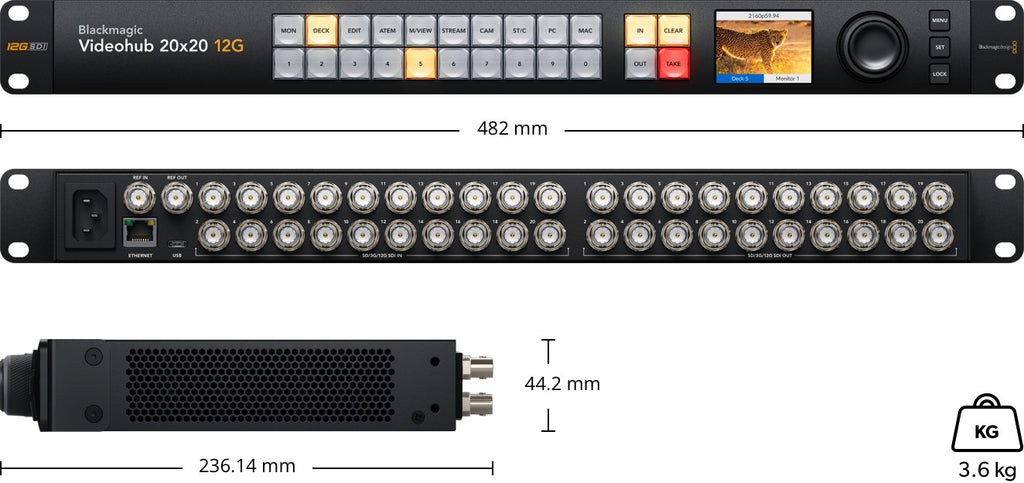 Blackmagic Design Videohub 20x20 12G SDI Router