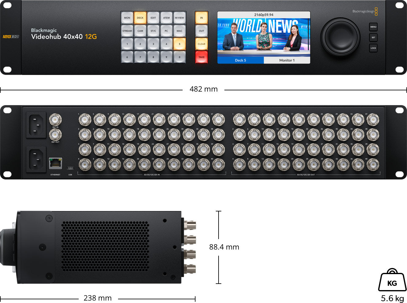 Blackmagic Design Videohub 40x40 12G SDI Router