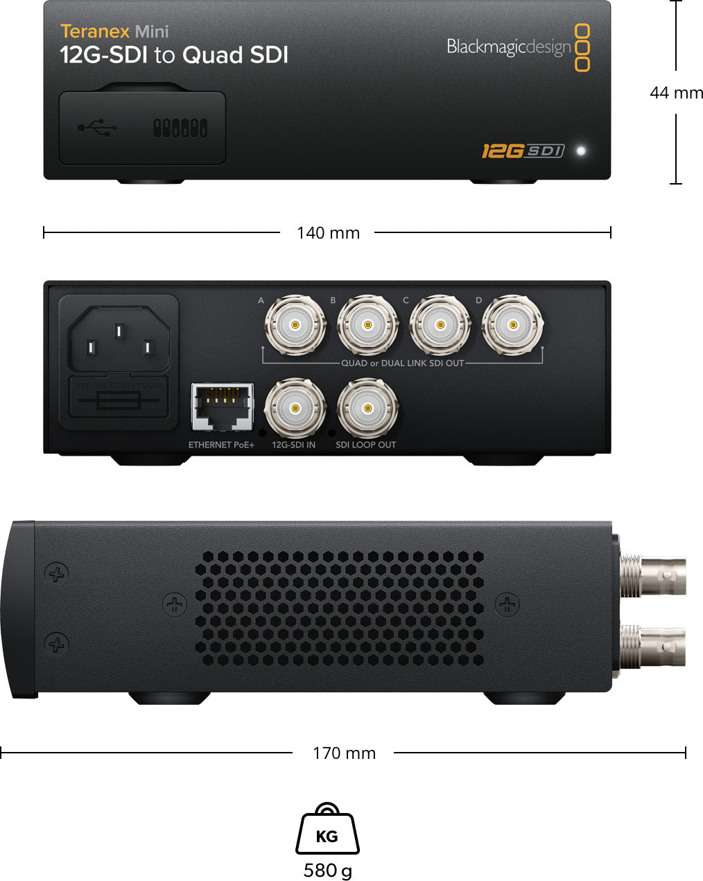 Blackmagic Design Teranex Mini 12G-SDI to Quad SDI Converter